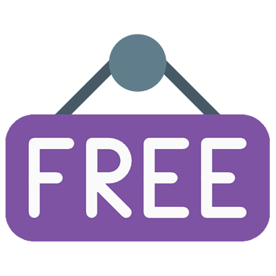 Hanging free sign icon in WooCommerce Color