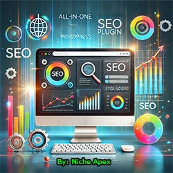 All in one SEO on computer monitor